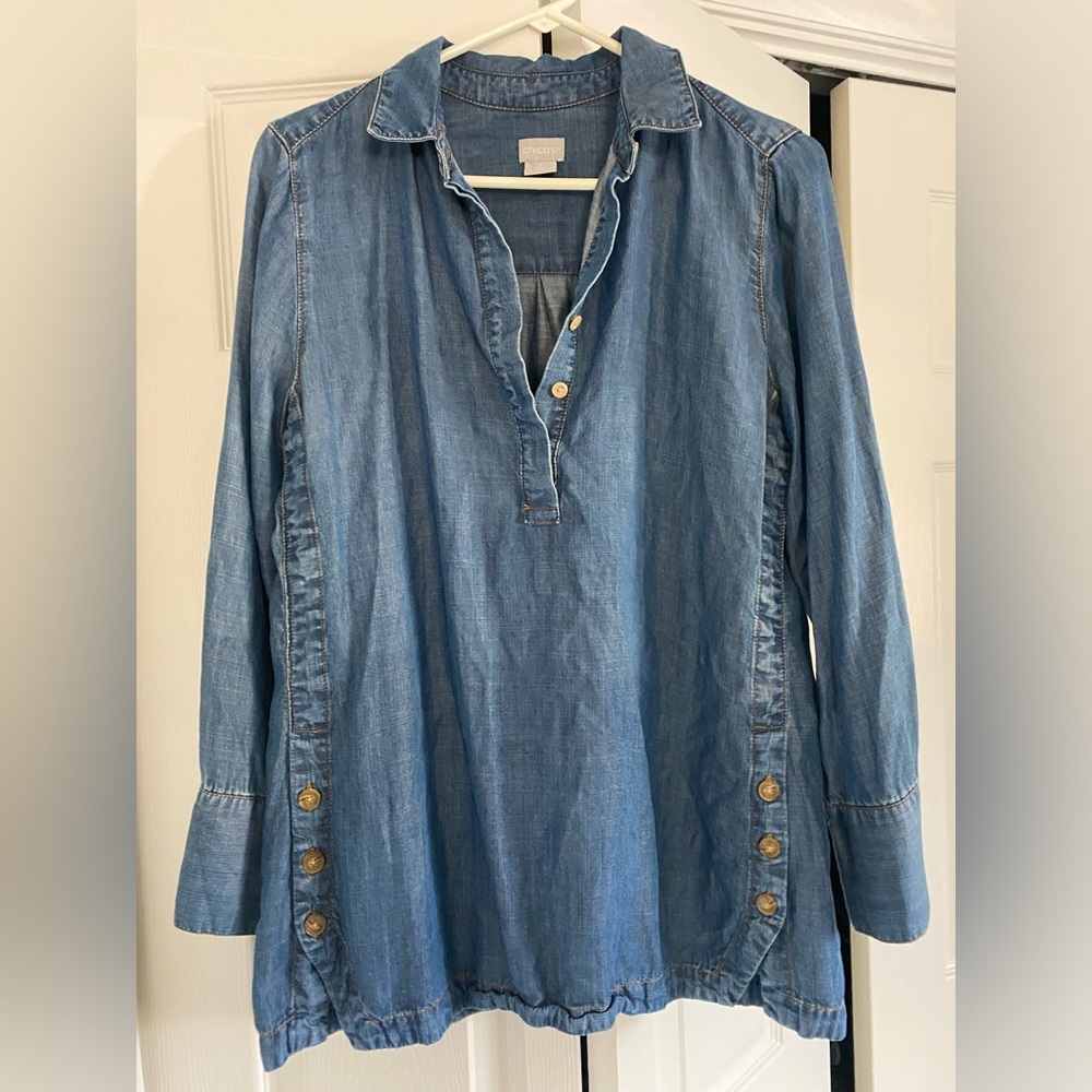 Chico's Blue Denim Top